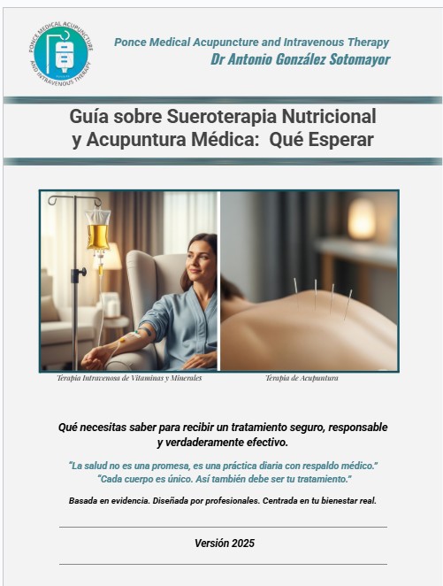 Sobre Suero Terapia de Vitaminas y Minerales y Terapia de Acupuntura